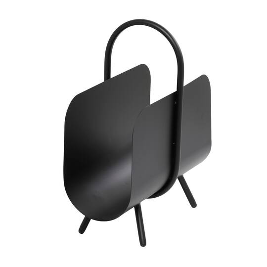 20" Black Metal Curved Magazine Holder